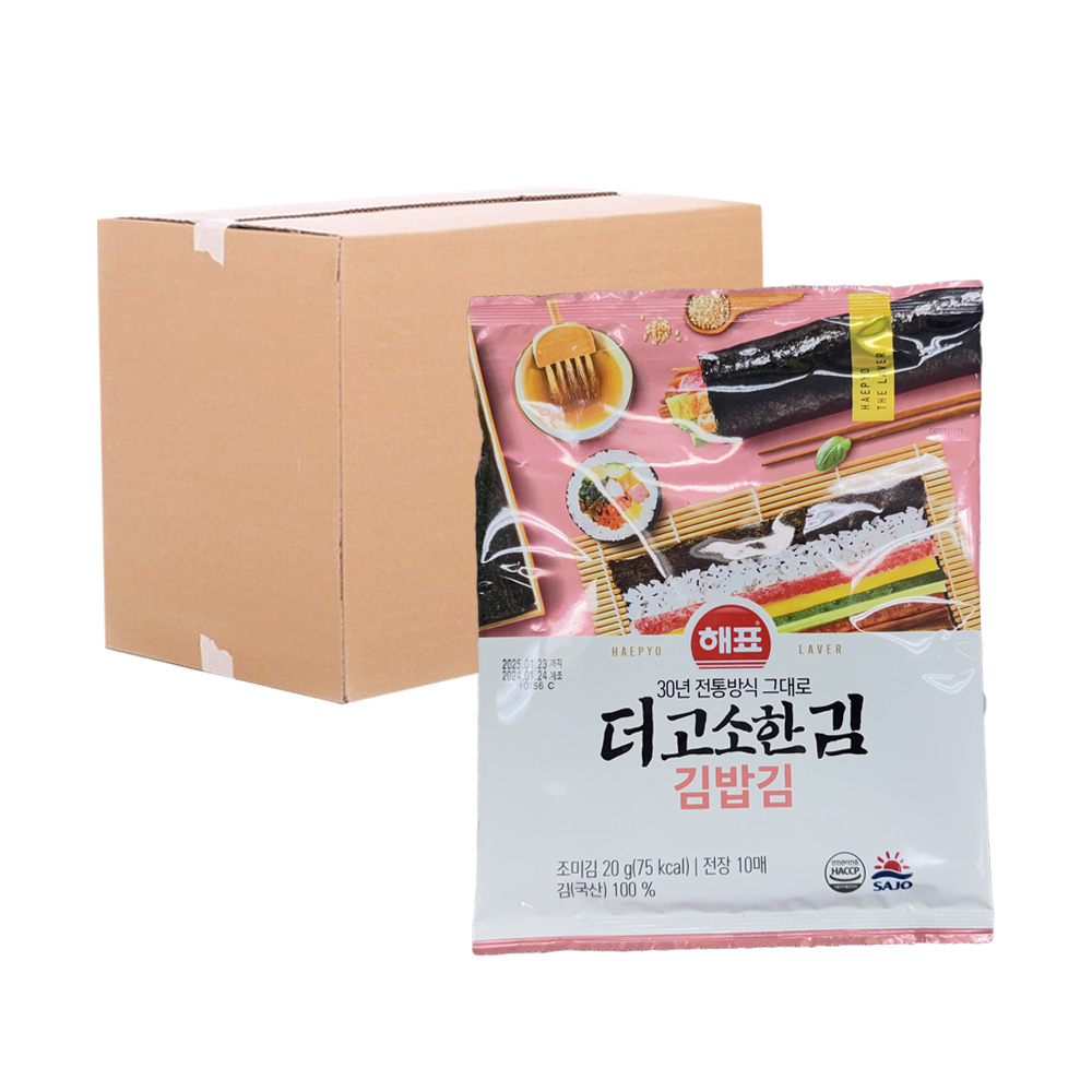 [무료배송] 사조해표 더 고소한 김밥김 전장 10매 20g 40입 코스트코 트레이더스 식당 식자재마트 : 영춘권