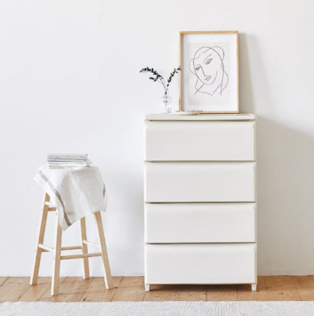플라스틱 데일리 조립식 서랍장 L-550x425x865mm, 4단, 아이보리 이미지