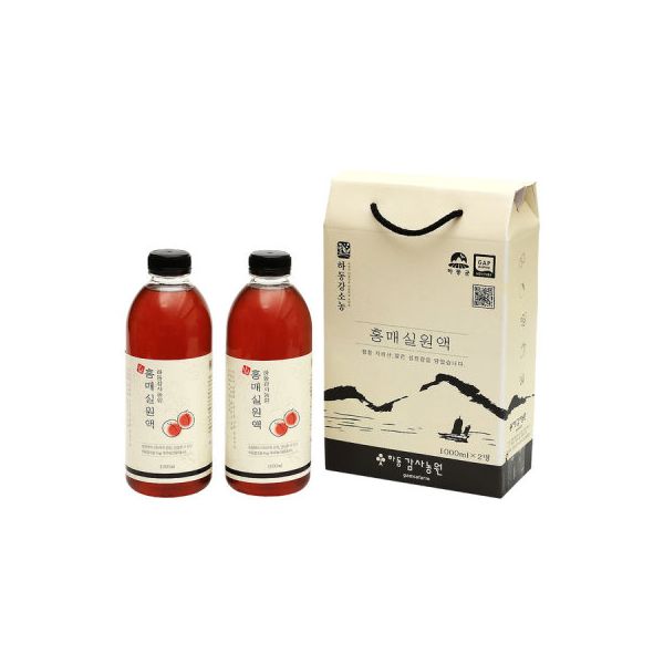 하동감사농원 홍매실원액 1000ml2개 매실청 엑기스 : 콩콩모아모아