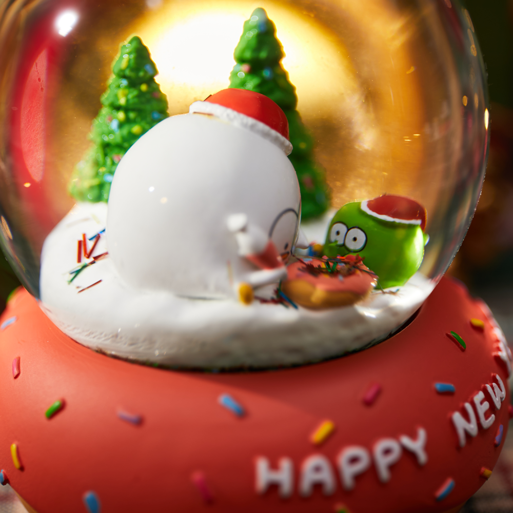 삐뚤이 도넛 워터볼 스노우볼 크리스마스 신년 선물 입삐뚤오리 캐릭터 굿즈