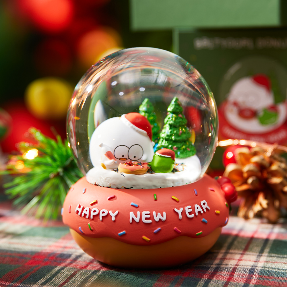 삐뚤이 도넛 워터볼 스노우볼 크리스마스 신년 선물 입삐뚤오리 캐릭터 굿즈