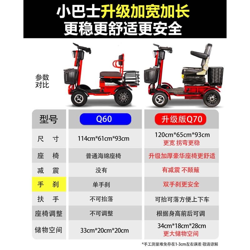 네발 전기자전거 전동자전거 바이크 4륜 배달 스쿠터 - 상세 이미지 4