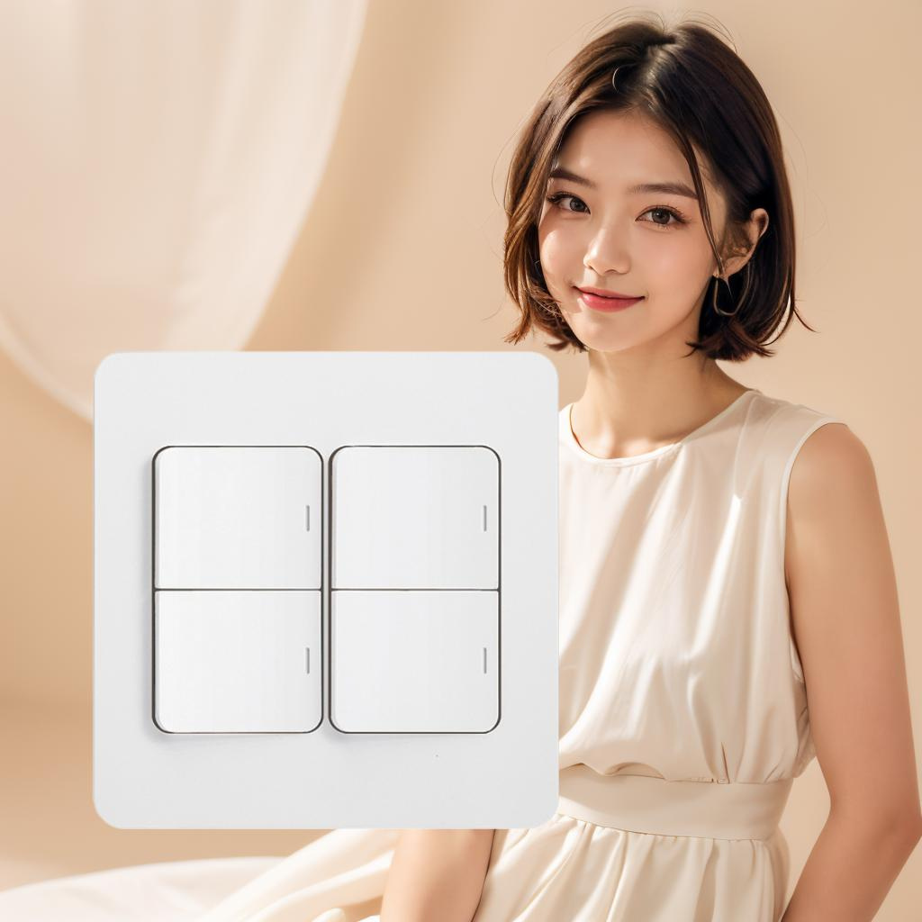 제일 디아트 4구 스위치 전등 스위치 커버 단로 화이트 이미지 4