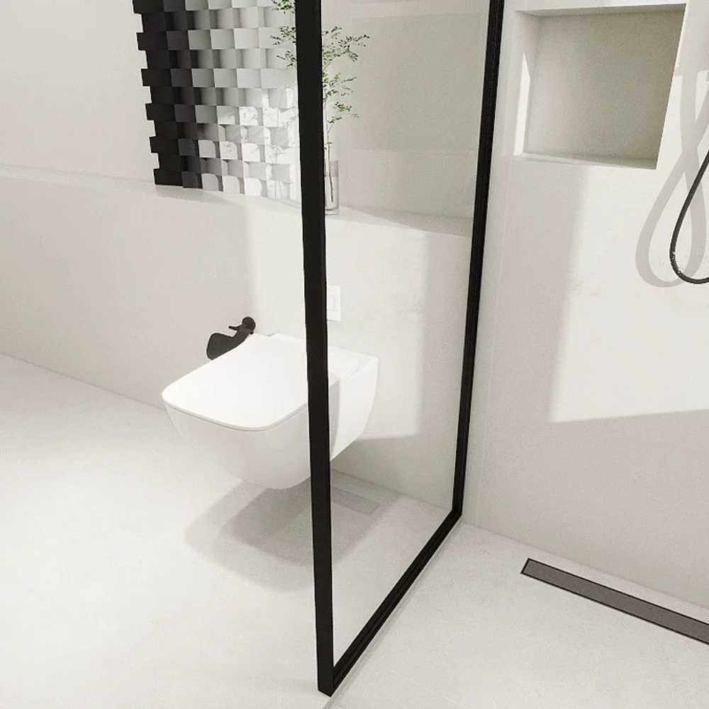 고스트캠프 욕조파티션 샤워커튼 샤워 방수 욕조 8MM 초백유리 200X50cm 흰색 - 상세 이미지 4