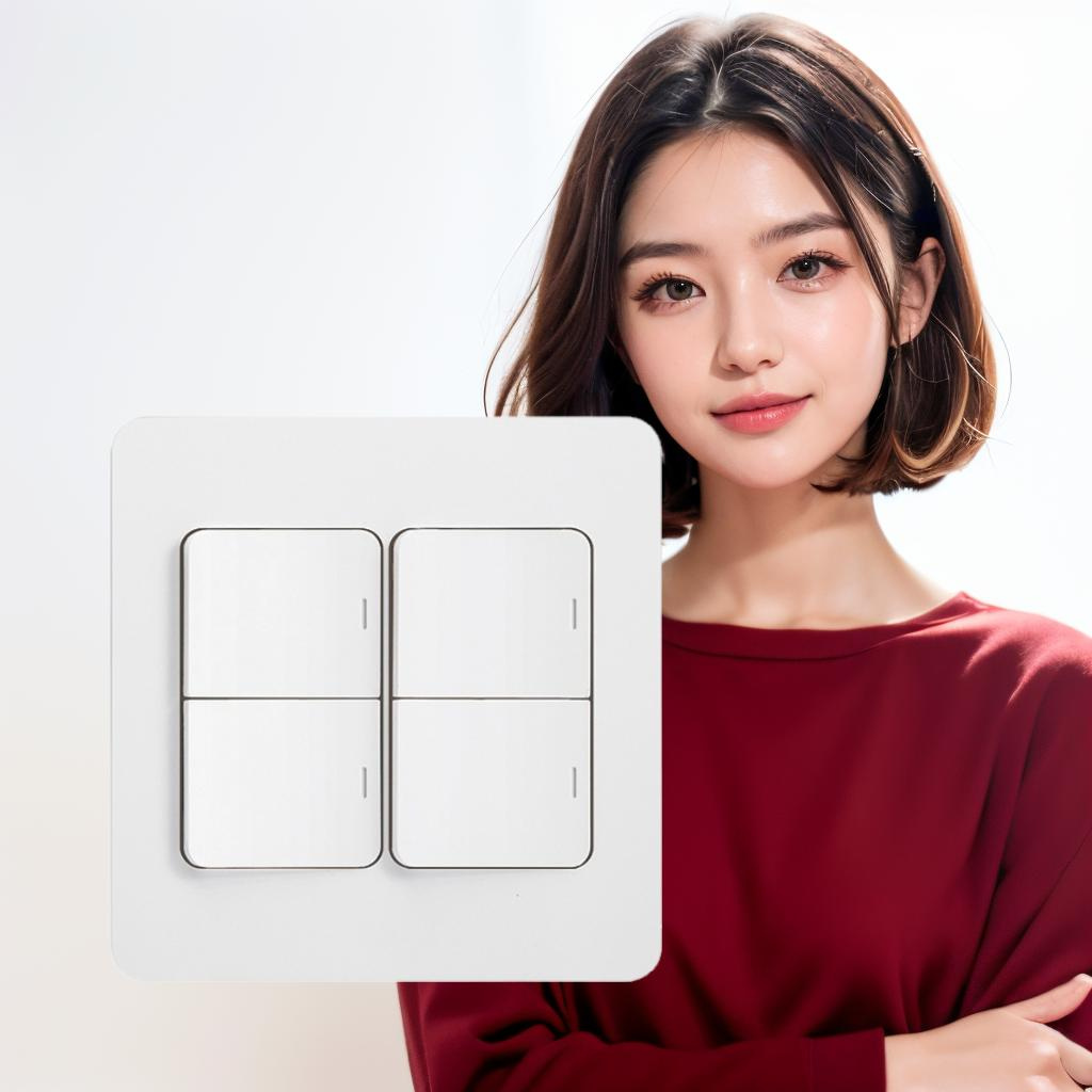 제일 디아트 4구 스위치 전등 스위치 커버 단로 화이트 이미지 2