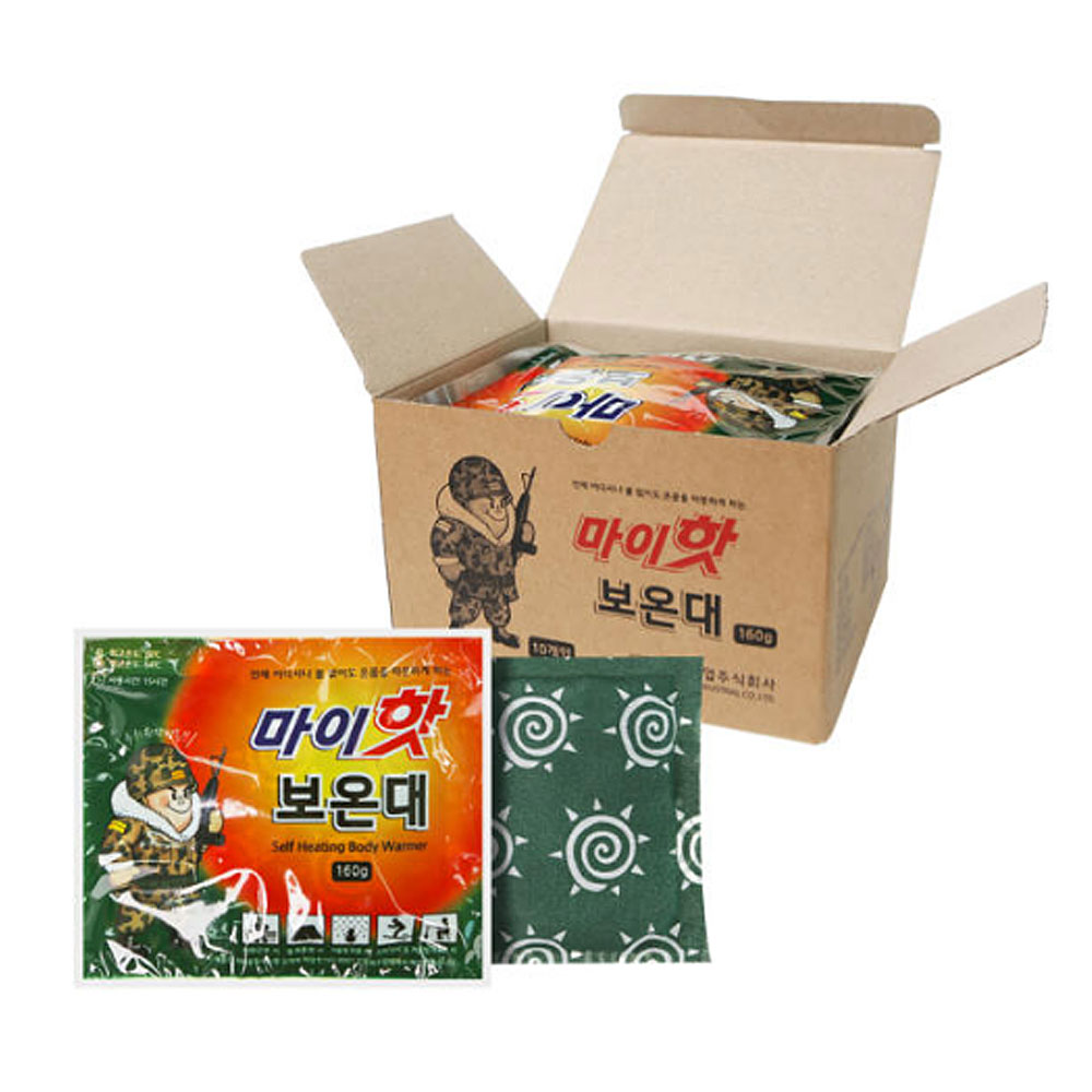 다봉산업 마이핫 보온대 160g 50팩 핫팩 휴대용 등산 군용 촛불 : 다이니솔