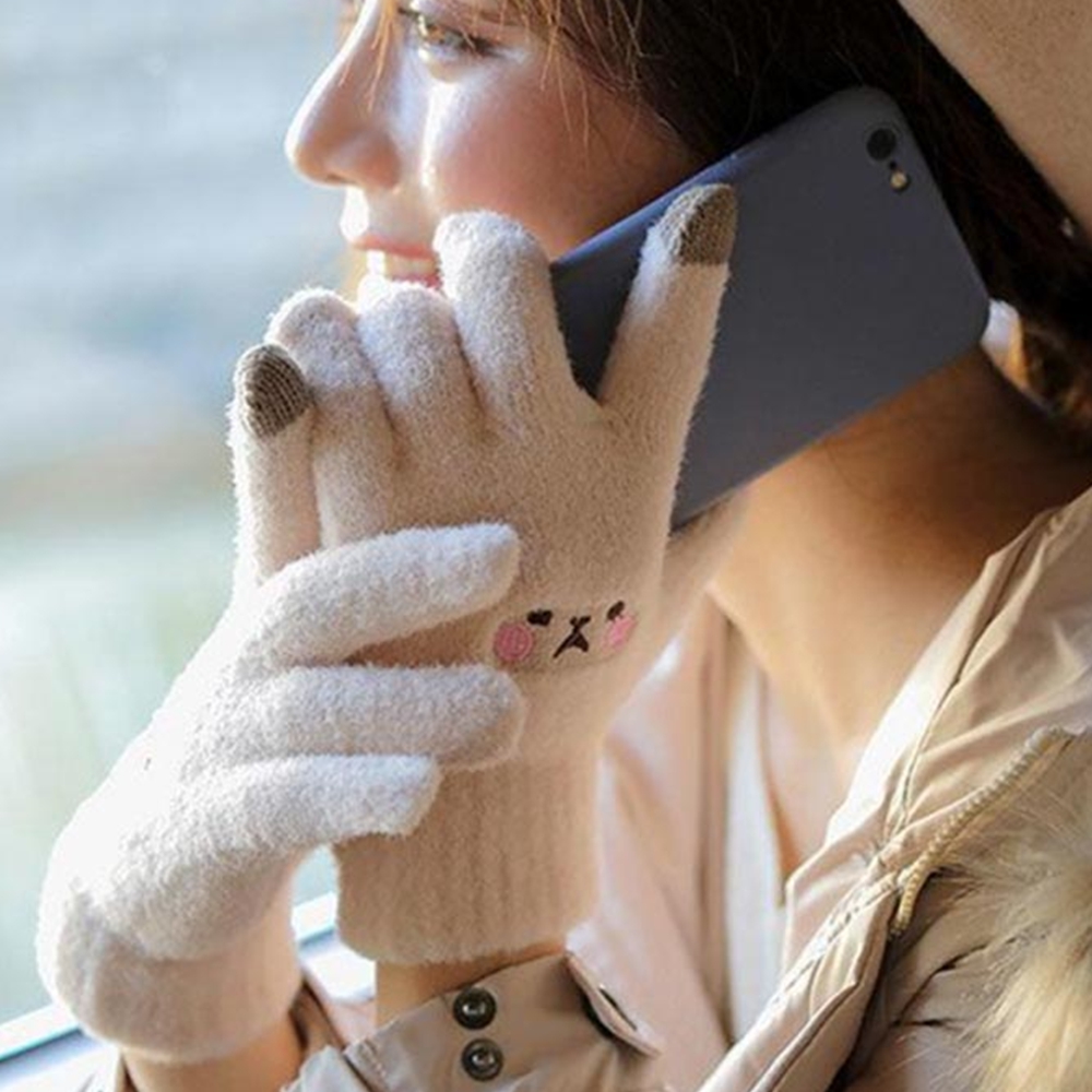 여성 겨울 작은손장갑 혼주장갑 보아털 화이트 이미지 7