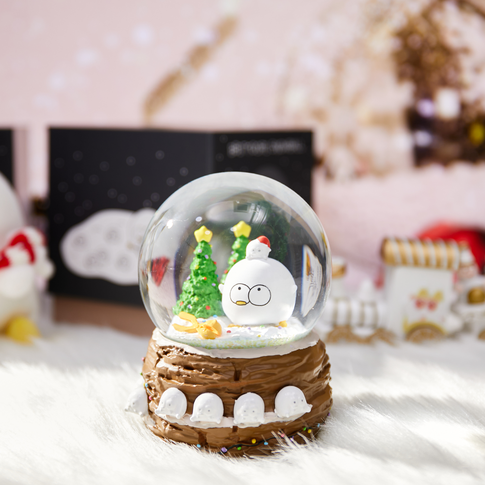 삐뚤이 눈오리 스노우볼 LED 워터볼 크리스마스 연말 선물 입삐뚤오리 캐릭터 굿즈