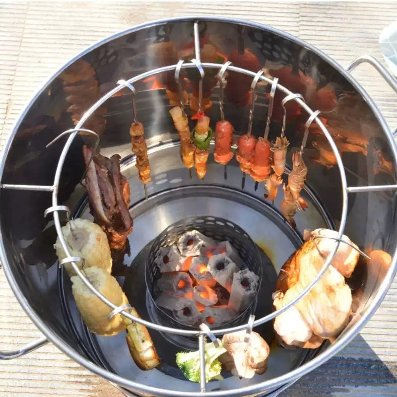 바베큐드럼통 대형 숯불화로 야외 양꼬치기계 분리형 패키지 A (온도측정기 무) - 상품 이미지