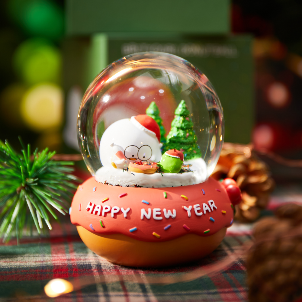 삐뚤이 도넛 워터볼 스노우볼 크리스마스 신년 선물 입삐뚤오리 캐릭터 굿즈