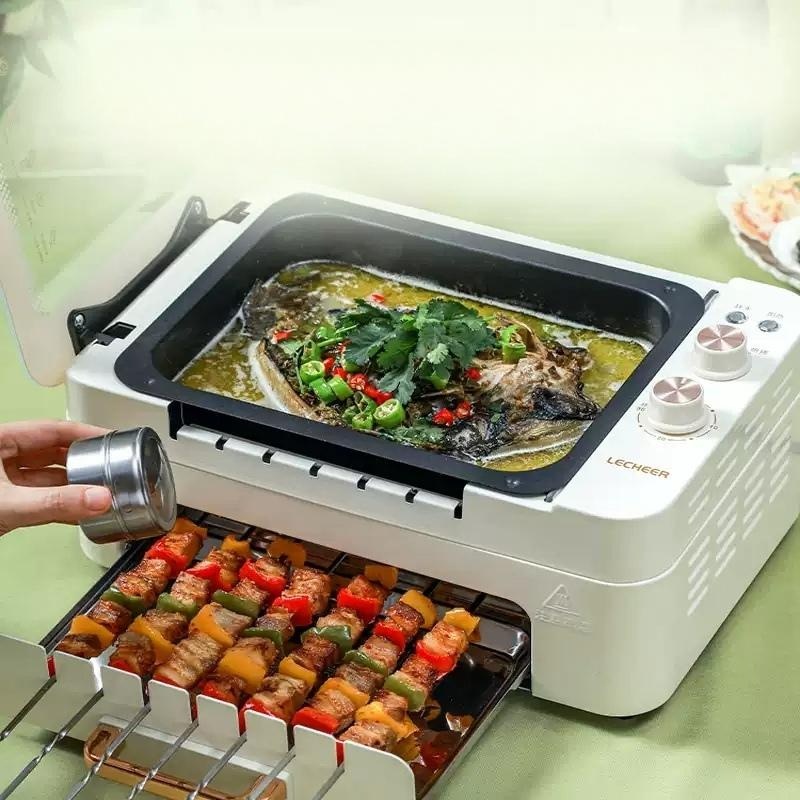 양꼬치기계 자동 회전 바베큐 꼬치구이 전기화로 펄화이트 220v 1000w - 상품 이미지
