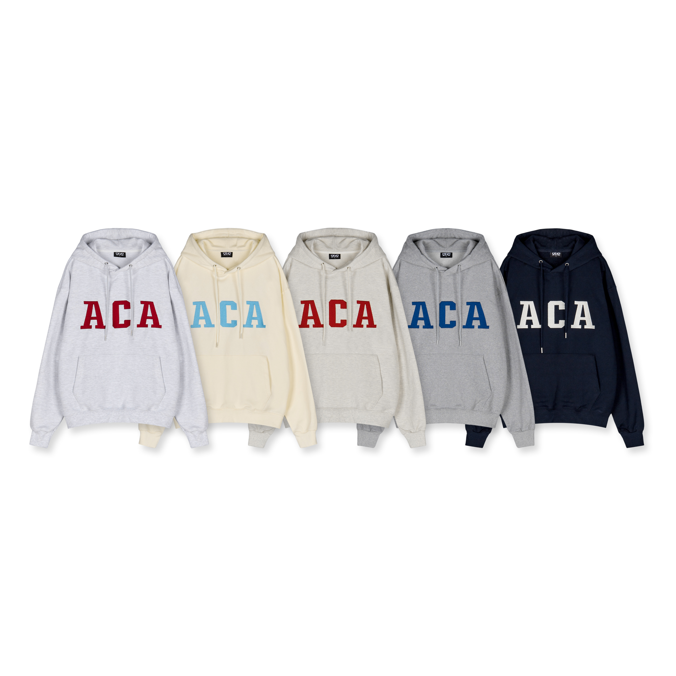 ACA 빅 자수 면100% 후드티 국산 - 상품 이미지