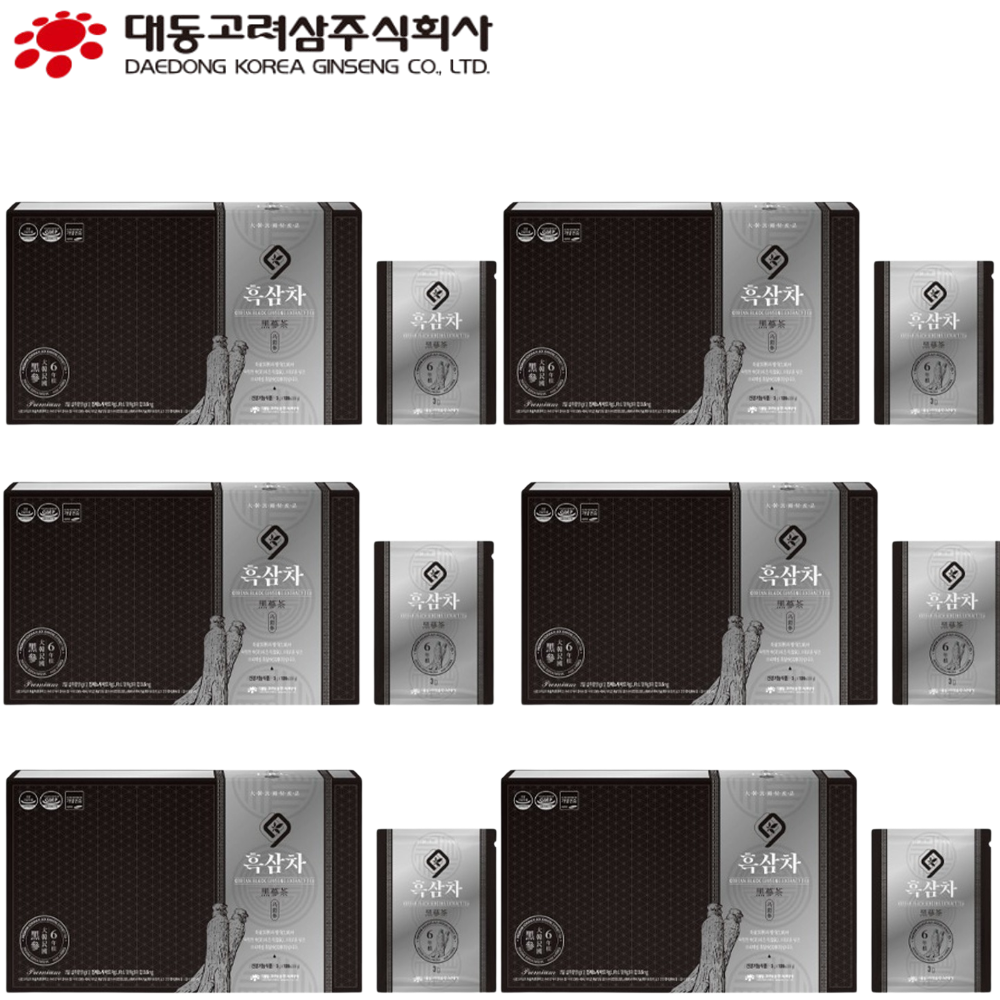 대동고려삼 흑삼차 과립형 스틱 3g 100포 6박스 6년근 구증구포 흑삼 진세노사이드 - 상품 이미지