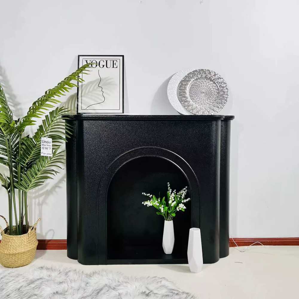 엔틱 벽난로콘솔 LED 불멍 조명 카페 장식장 아치형 90x24x80cm - 상세 이미지 5