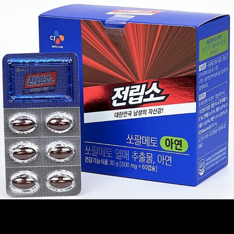 CJ 전립소 쏘팔메토 아연 남성 전립선 건강기능식품 30일분