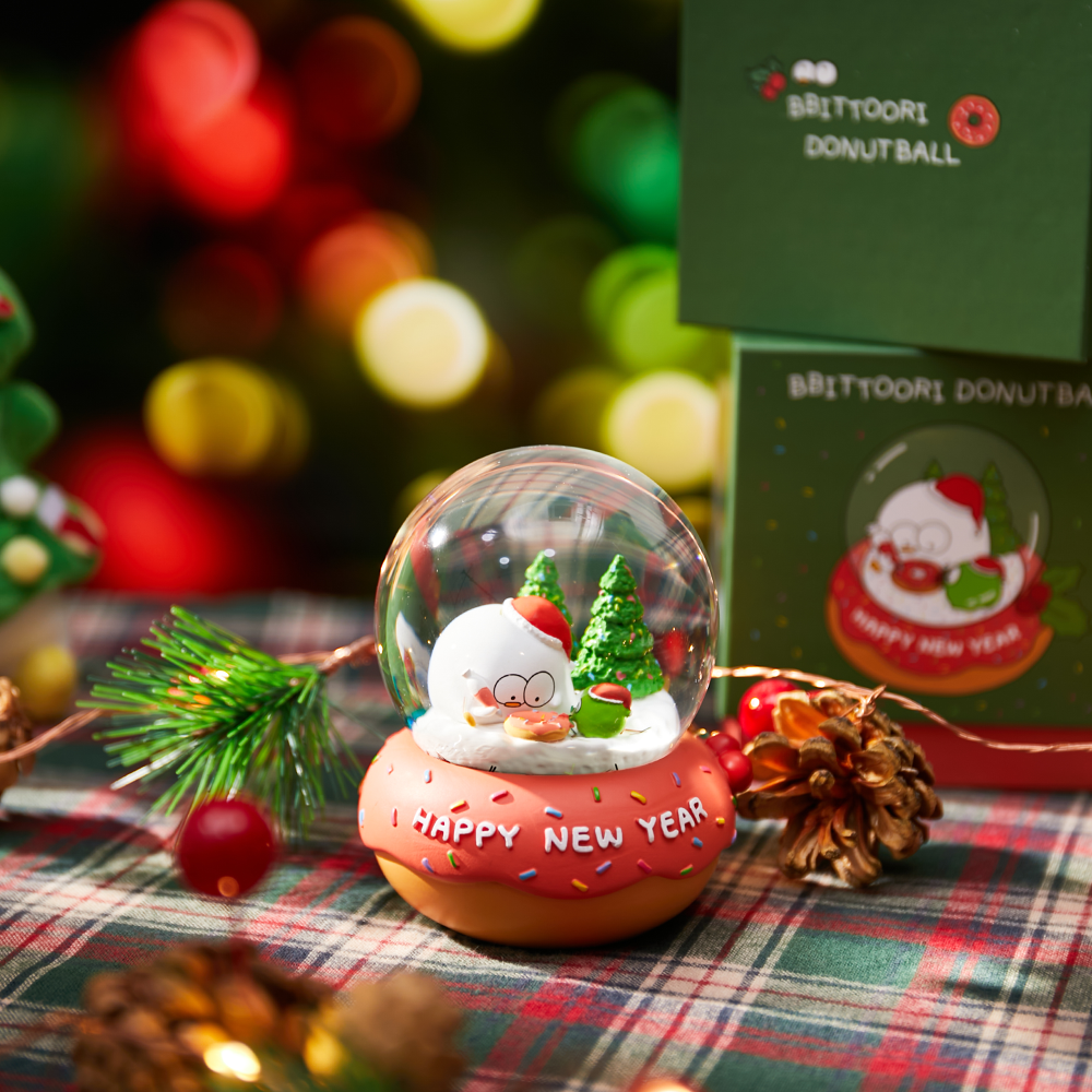 삐뚤이 도넛 워터볼 스노우볼 크리스마스 신년 선물 입삐뚤오리 캐릭터 굿즈