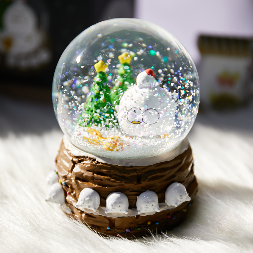 삐뚤이 눈오리 스노우볼 LED 워터볼 크리스마스 연말 선물 입삐뚤오리 캐릭터 굿즈