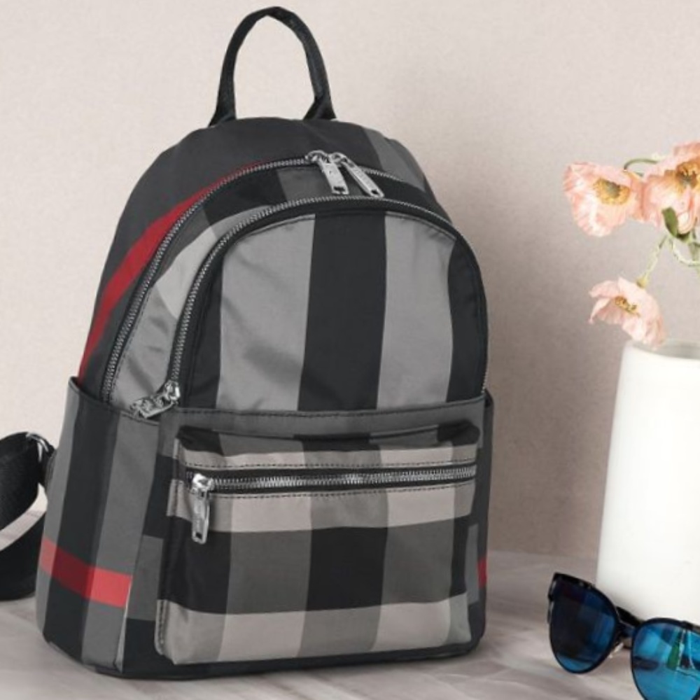 체크무늬 패션 데일리 여성백팩