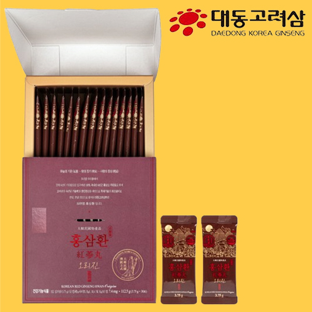 대동고려삼 홍삼환 30포 스틱 100% 국내산 홍삼 선물 : 샘푸드