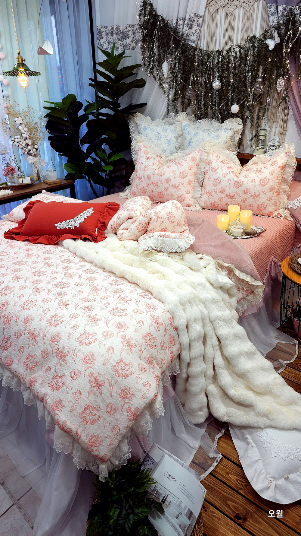구름 모달 겨울이불 극세사이불 꽃무늬 사계절이불