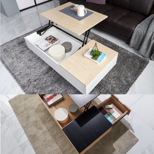 기능성거실테이블 거실용테이블 1200 리프트업 높이조절 리프팅테이블 원목 수납 탁자 쇼파