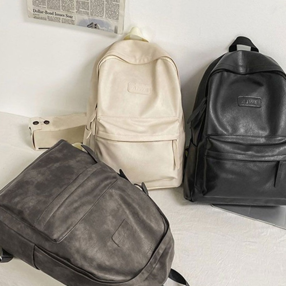 데일리 남녀공용 가방 레더 백팩 캐주얼 대학생