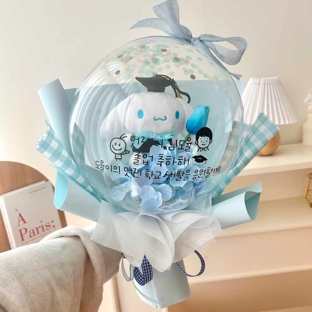 산리오 인형 졸업 꽃풍선 학사모 시나모롤 꽃다발 초등학교 학사모 유치원 졸업식 입학 콩쿨 상세 이미지 2