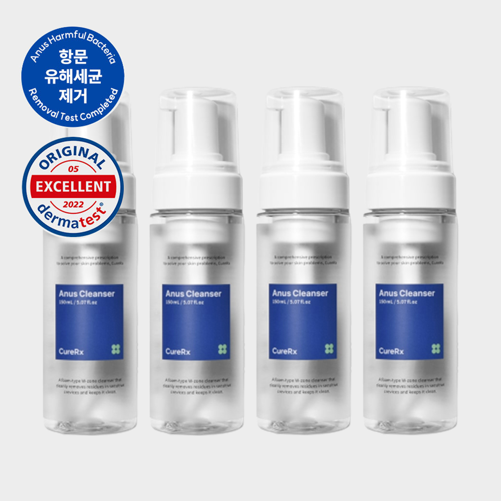 큐어알엑스 아누스 항문세정제 전용 청결제 클렌저 150ml, 4개 - 상품 이미지