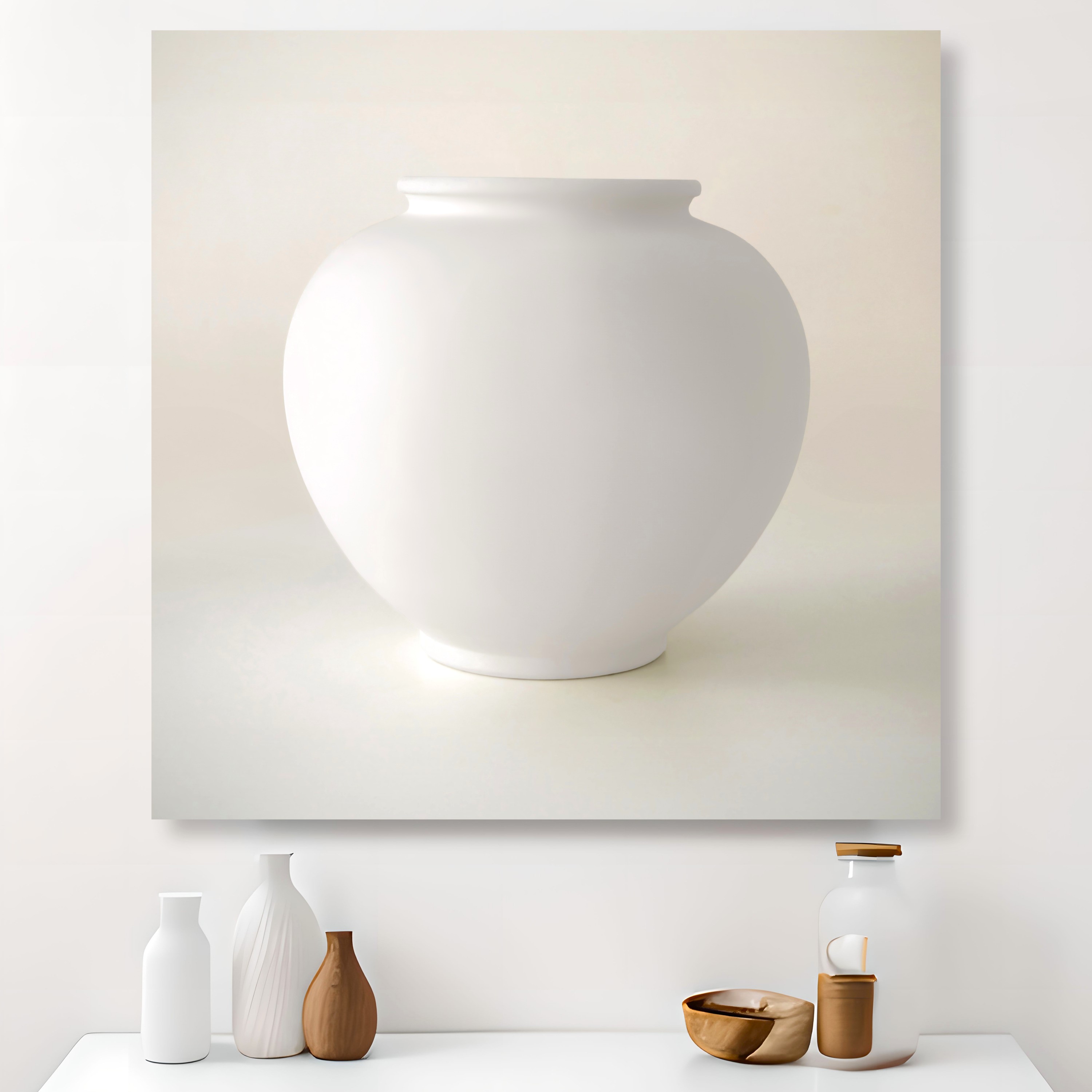 다복 달항아리 80x80cm 복들어오는 그림 액자 거실 인테리어 현관풍수 집들이 개업선물