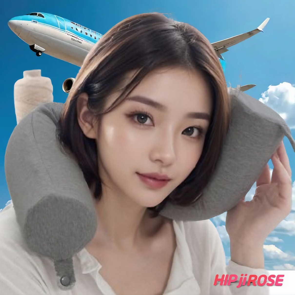 앉아서 자는 베개 여행용 h형 목베개 휴대용 목베개 장거리 목베개 - 상품 이미지