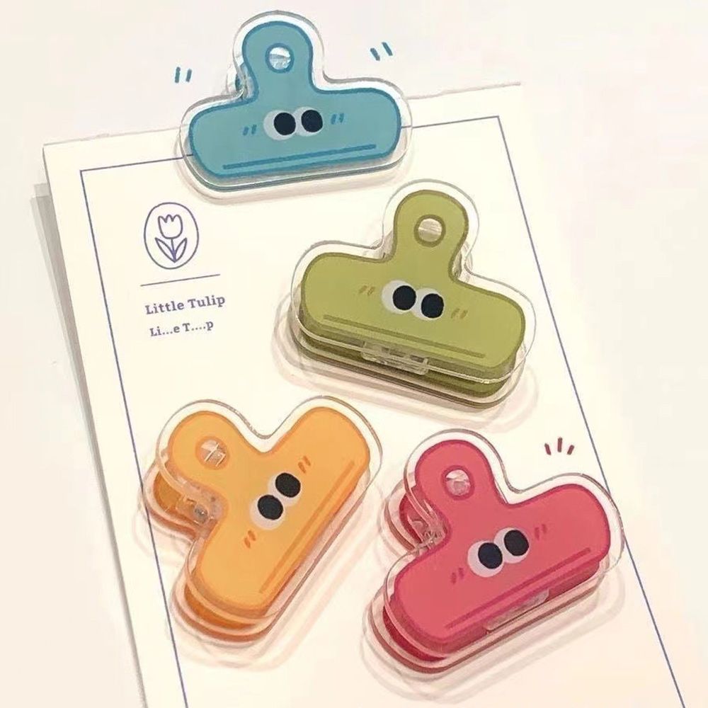 귀여운 아크릴집게 사무용 클립 문구 다꾸 집게 메모 아가자기 종이 홀더 파스텔 서류 클립집게 플라스틱 캐릭터 - 상세 이미지 2