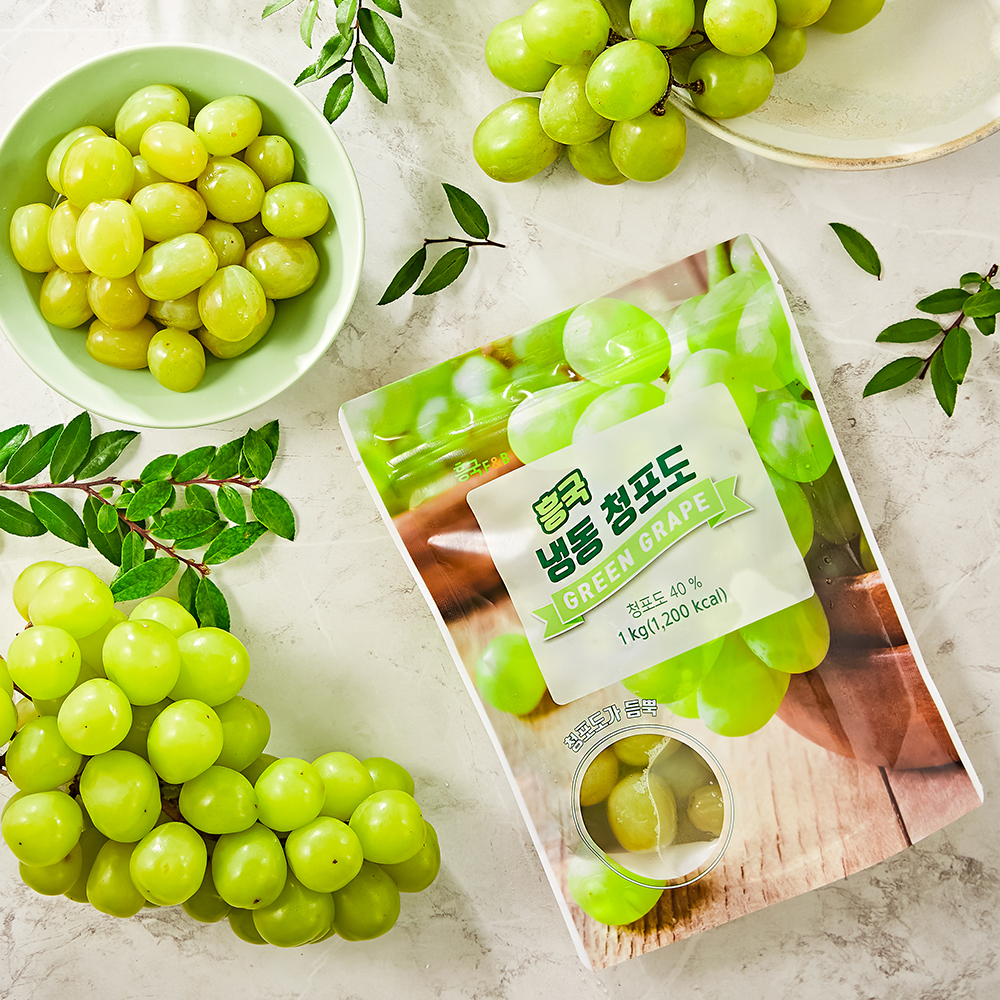 [2+2] 흥국 냉동 청포도 1kg 2개 업소용 카페 과육