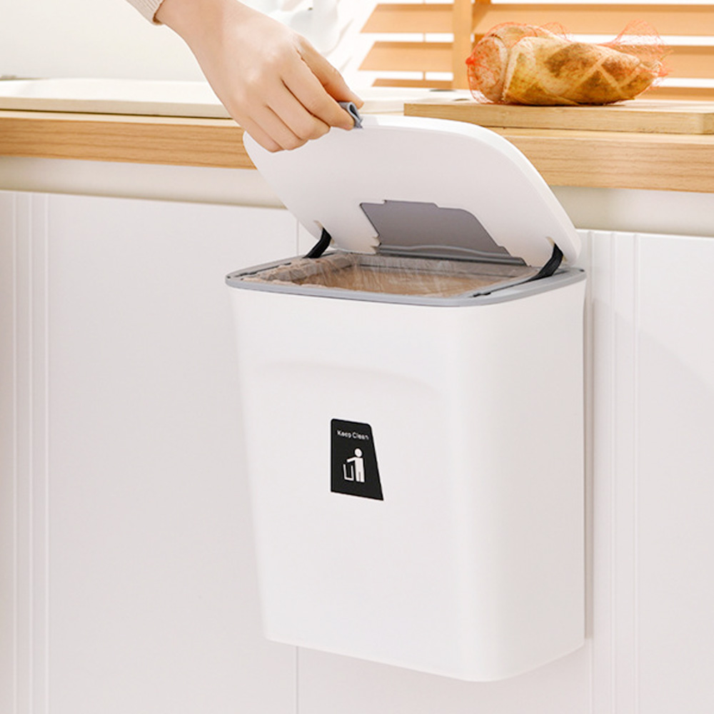 주방 싱크대 휴지통 걸이형 음식물 쓰레기통 씽크대 휴지통 9리터 기본형