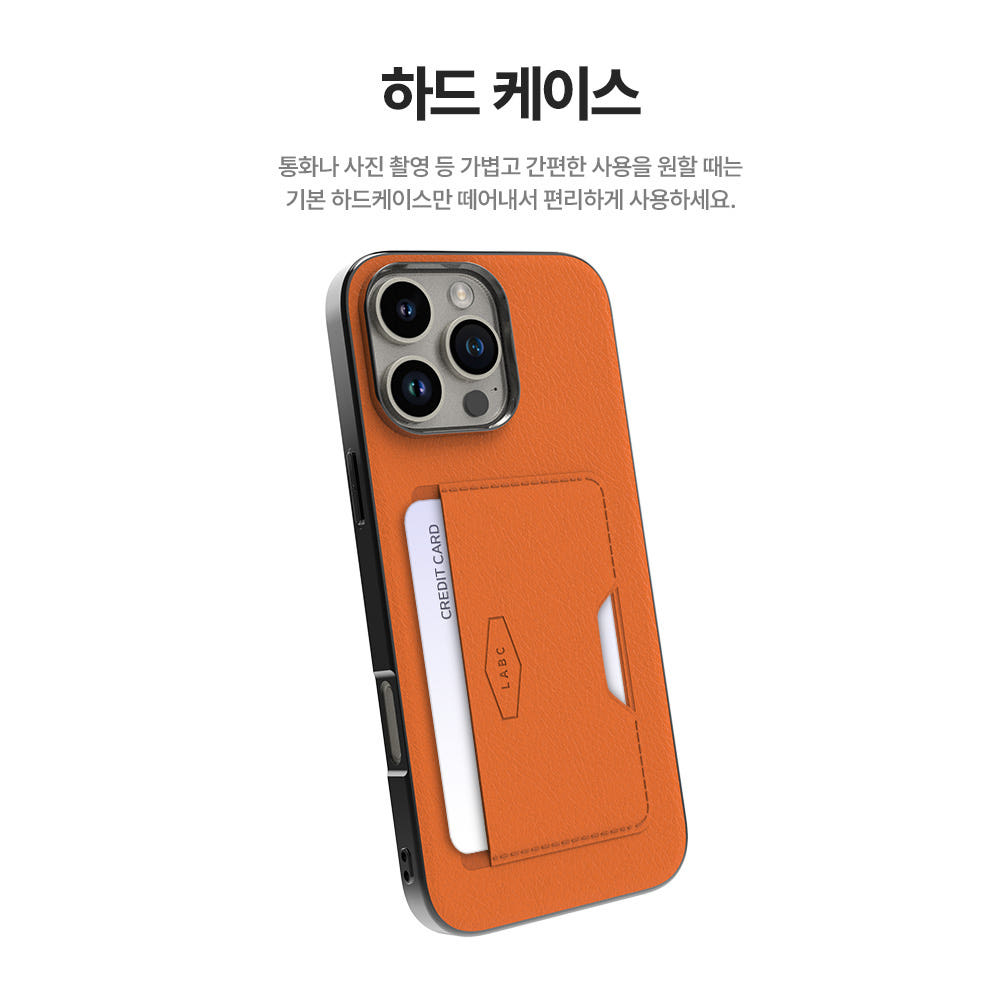 랩씨 2in1 스마트 월렛 카드 슬롯 스탠딩 레더 케이스 지갑형 커버 퍼플, 아이폰16 프로 맥스 - 상세 이미지 4