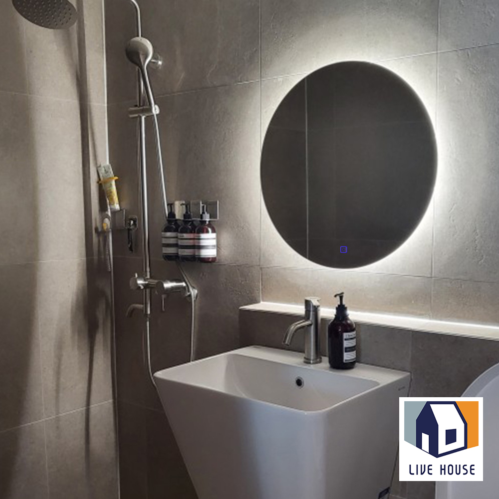 LED 욕실 조명 원형 거울 간접 조명 터치식 디밍 600파이