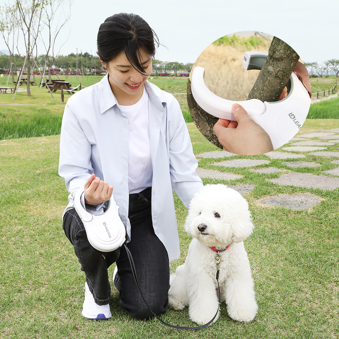 일체형목줄 강아지 대형견 자동 리드줄 - 상세 이미지 2