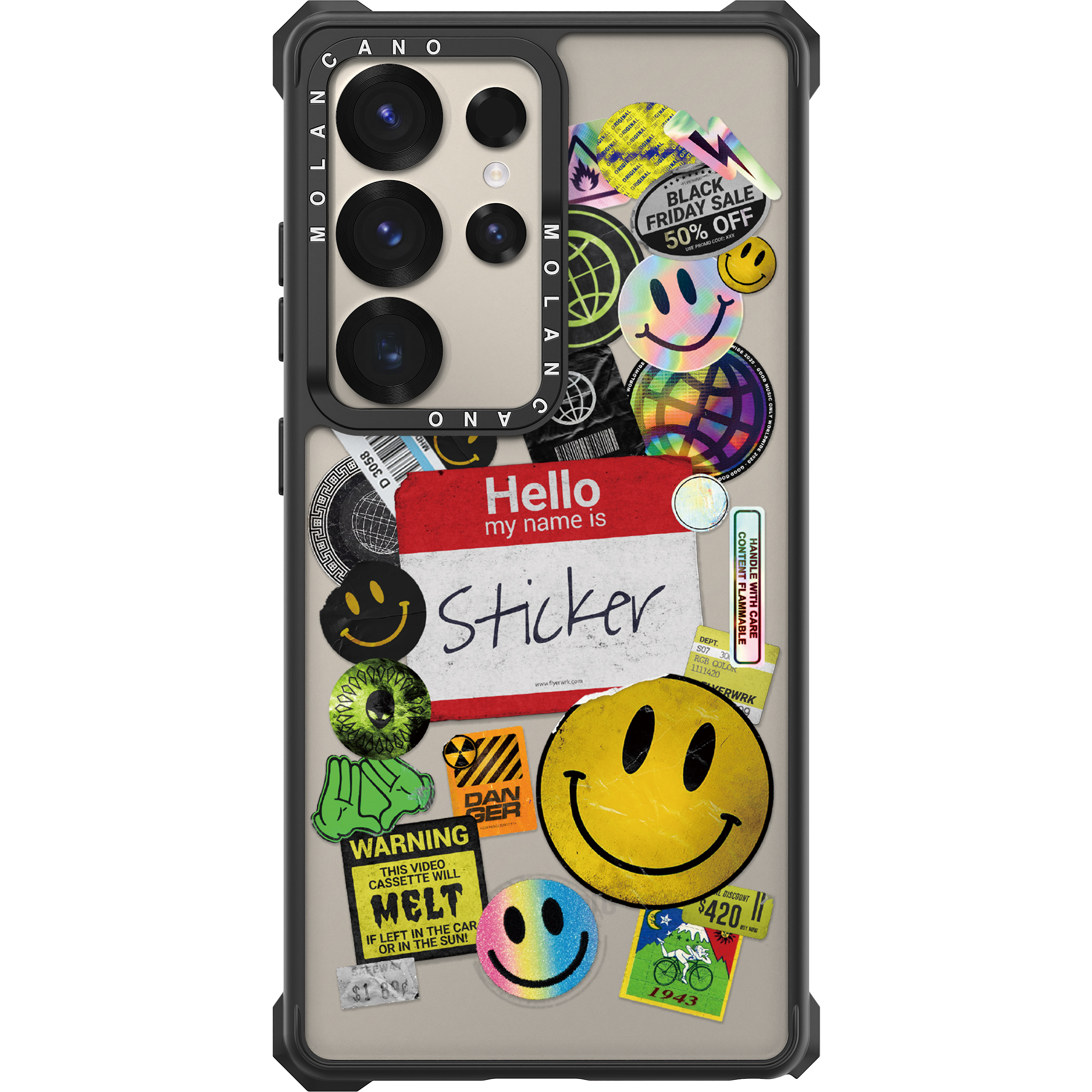 갤럭시 S25 울트라 임팩트 제로 디자인 투명 범퍼 케이스 스마일스티커 - 상품 이미지