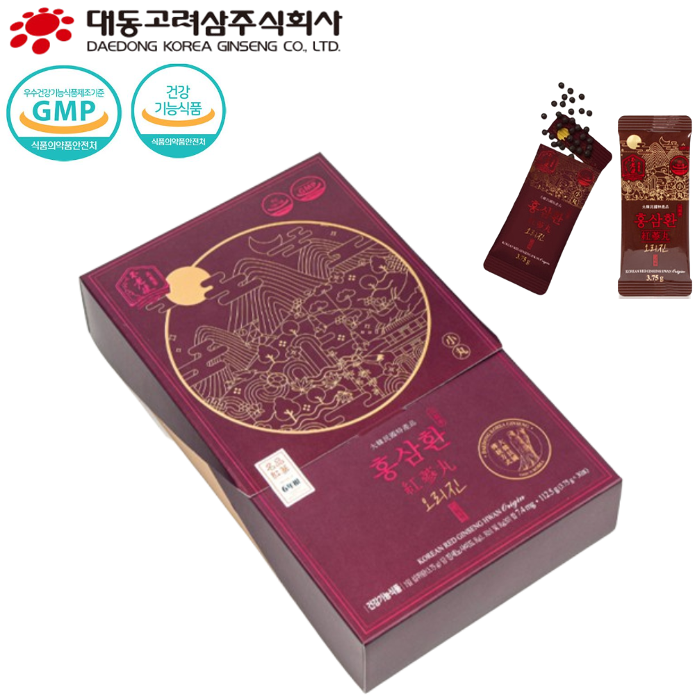 대동고려삼 프리미엄 홍삼 환 스틱 3.75g 30포 1박스 6년근 면역 피로 혈행 기억력 - 상품 이미지