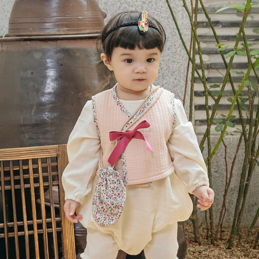 연홍 여아한복 바디슈트 백일 돌 어린이집 - 상세 이미지 3