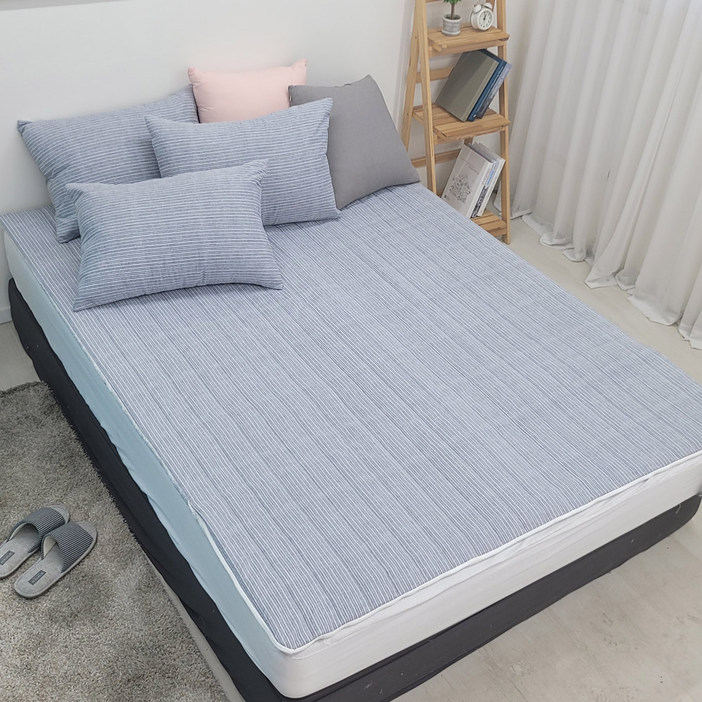 포그닝 온수매트커버 스트라이프 먼지없는 항균 전기요 카본 온열매트 전기장판커버 싱글 퀸