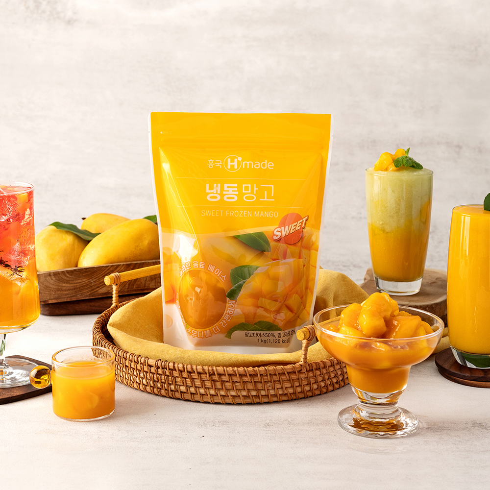 흥국 냉동 망고 1kg 2개 업소용 카페 과육