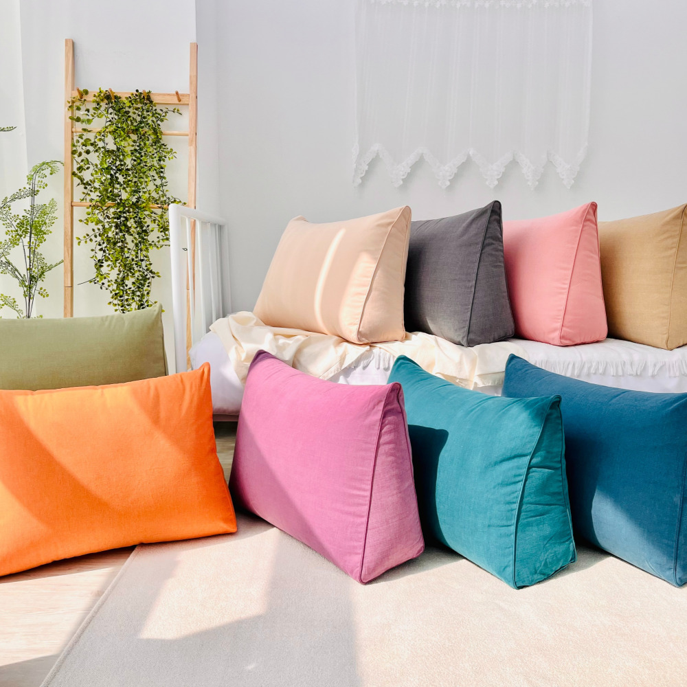 호옴 여름 삼각 등받이쿠션 침대 쇼파 허리 헤드 베개 모던 그레이