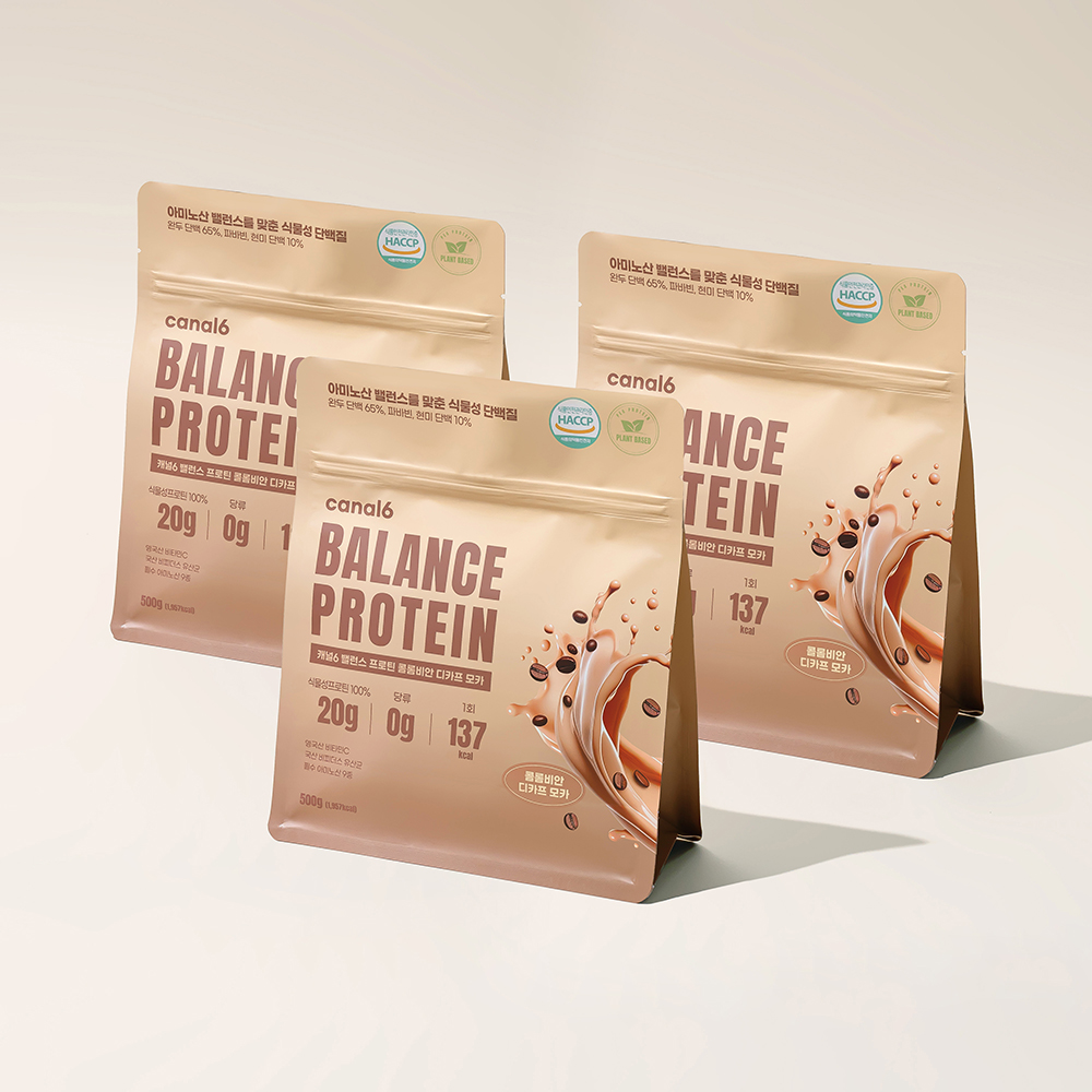 캐널6 당류0g 식물성 단백질 쉐이크(3팩) 파우더 비건 프로틴 식사대용 보충제 맛있는