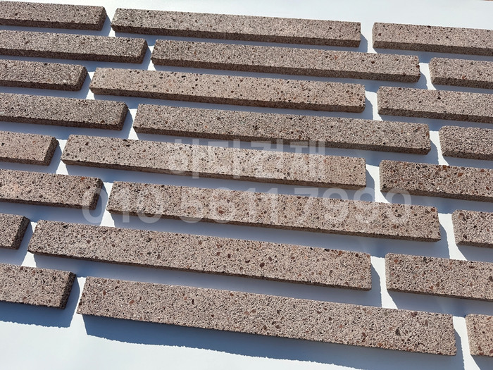 라일락 모노타일 500x50x17T 브라운칩 / 하다건재 와이드벽돌타일