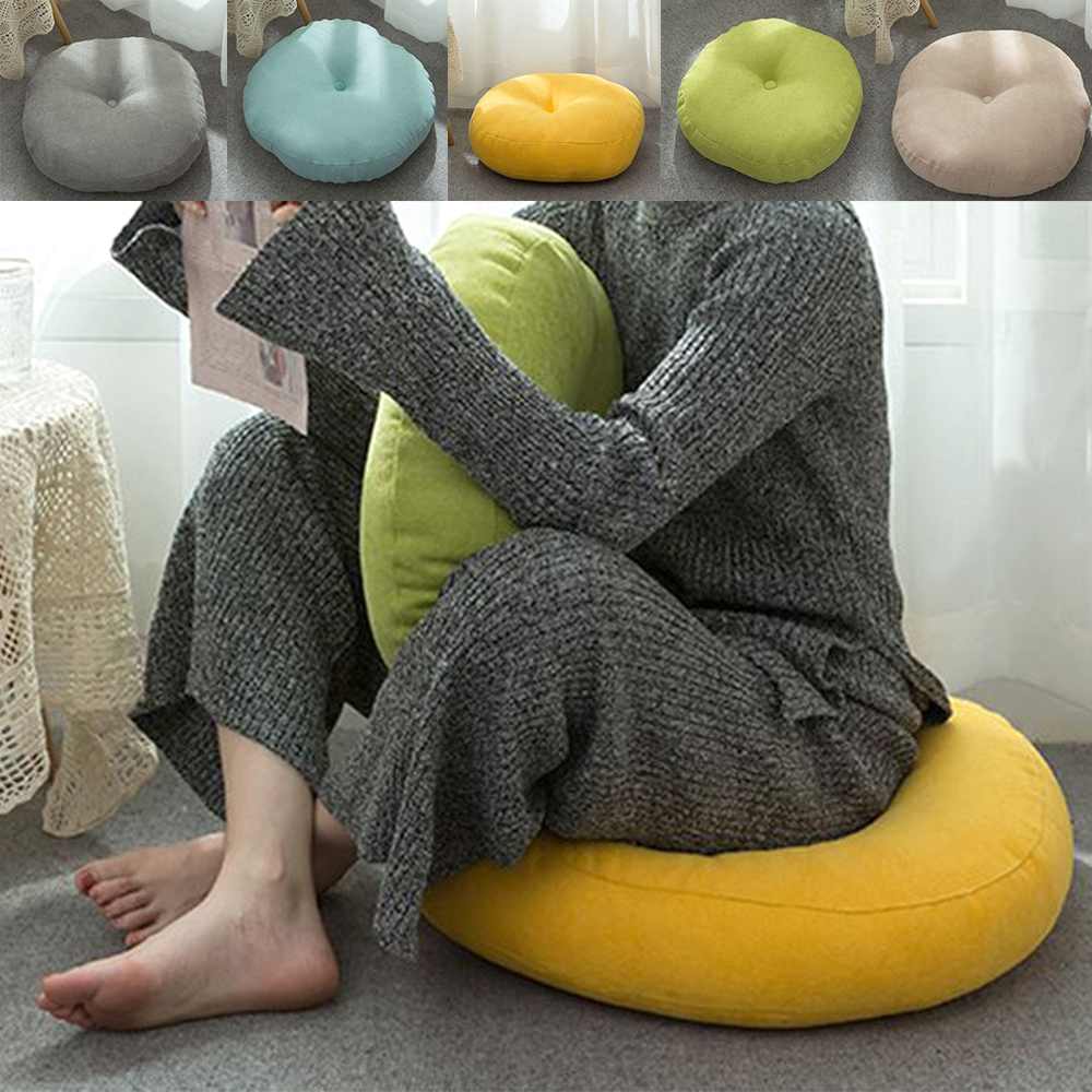 코튼 원형 방석 파스텔 린텐 좌식용 의자 둥근 쿠션 깔개