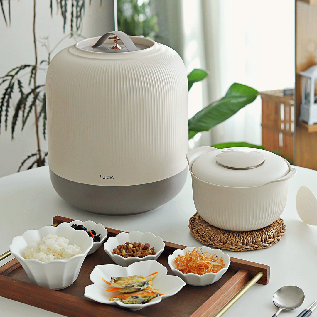 플루딕 라이스 패키지 진공쌀통+저당밥솥