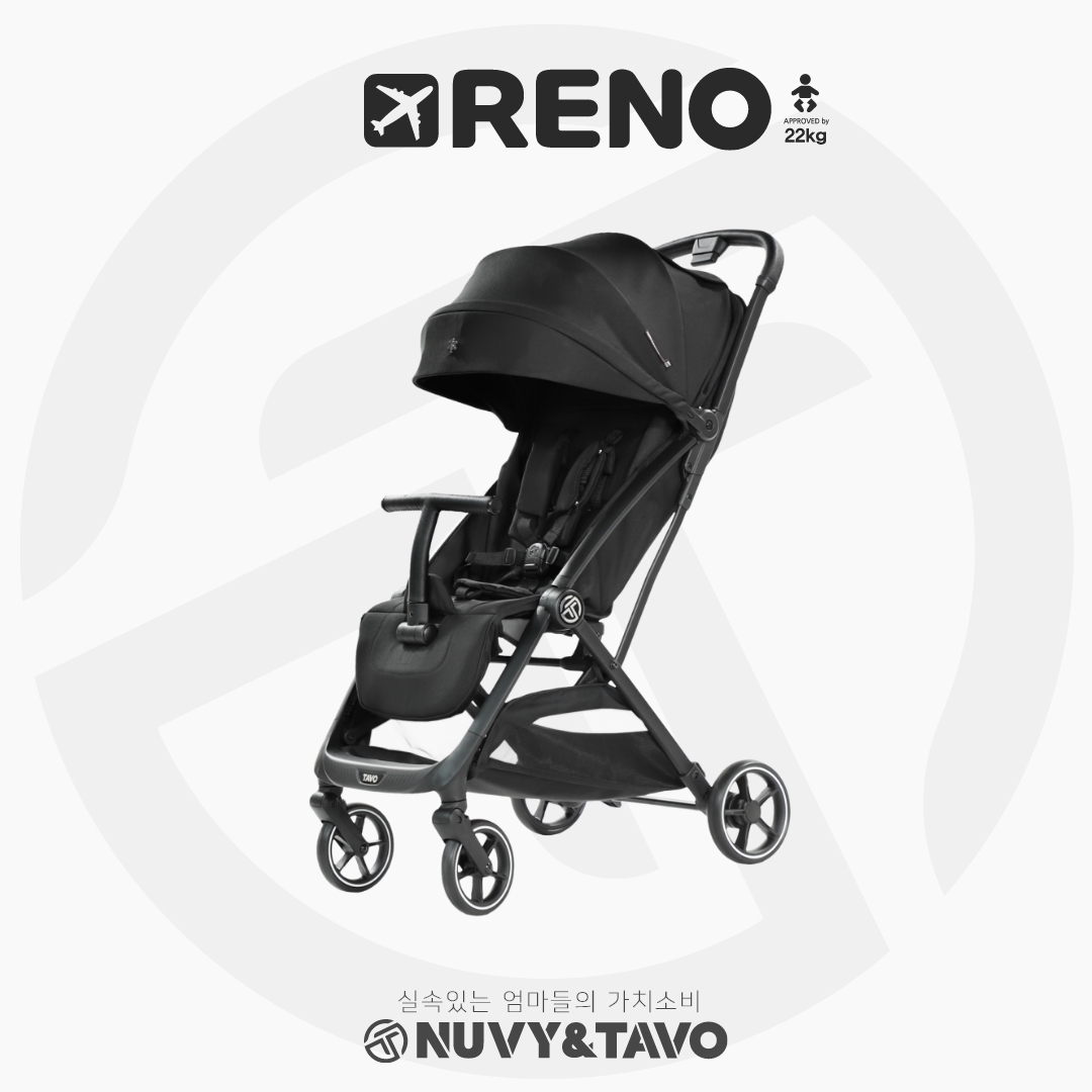 [누비앤타보] TAVO 레노 휴대용 유모차 여행용 기내반입형 원액션 폴딩 메트로블랙