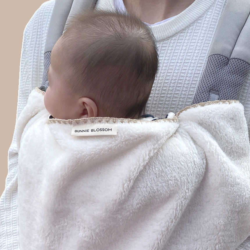 바니블라썸 극세사 아기띠 워머 아기망토 아기띠워머 풋머프 외출용품 크림