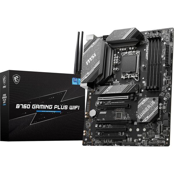 MSI 메인보드 B760 게이밍 Plus WiFi 게임용 121314세대 Intel 인텔 프로세서, LGA 1700, DDR5 : 아홉별
