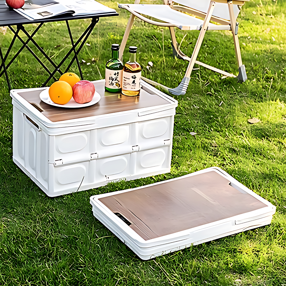 캠핑폴딩박스 접이식 수납 카고 박스 정리함 우드상판